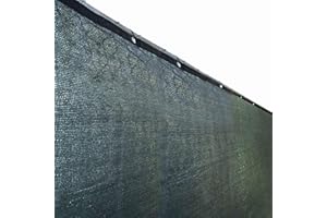 ALEKO PLK0550DG Fence Privacy Screen Outdoor Backyard Fencing Windscreen Shade Cover Mesh Fabric with Grommets 5 x 50 Feet Da