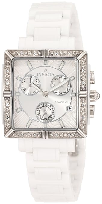 Invicta Women's 33mm White Ceramic Band & Case S. Sapphire Swiss Quartz Silver-Tone Dial Watch 0719