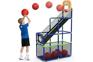 EagleStone Arcade Basketball Hoop Game Indoor, Ajustable Height Indoor Basketball Hoop with 4 Balls Storage Design for Kids,Perfect Sports Outdoor Play Toys for Kids Age 3 to 12 Years