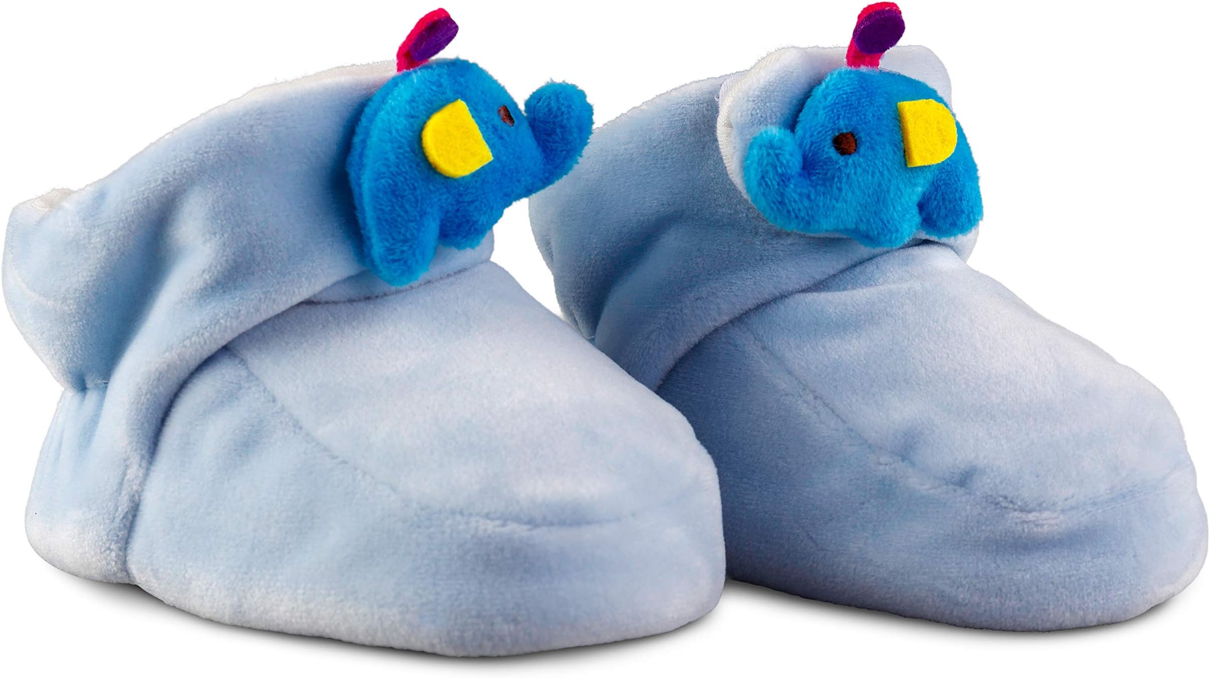 Miana Cozy Baby Fleece Booties in Pink and Blue with Non Skid Bottom 0-6, 6-12, 12-18 Months Toddler Slippers