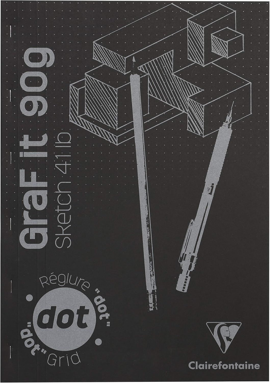 Clairefontaine, Ref 96845C, Graf'It Drawing Sketchbook (80 Sheets), A3 (420 x 297mm) in Size, 90gsm Drawing Paper