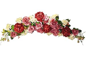VGIA V-Max Floral Decor 48" Peony/Rose/Hydrangea Swag for Wedding Party Home Garden, Wedding Arch Garden Wall Decoration, Burgundy