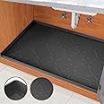 SIKADEER 34" x 22" Under Sink Mat for Kitchen Waterproof, Undersink Protectors Cabinet Liner for Shelf, Up to 3.3 Gallons Liquid, Also Use for Bathroom Organizers and Storage Boot Tray Pet