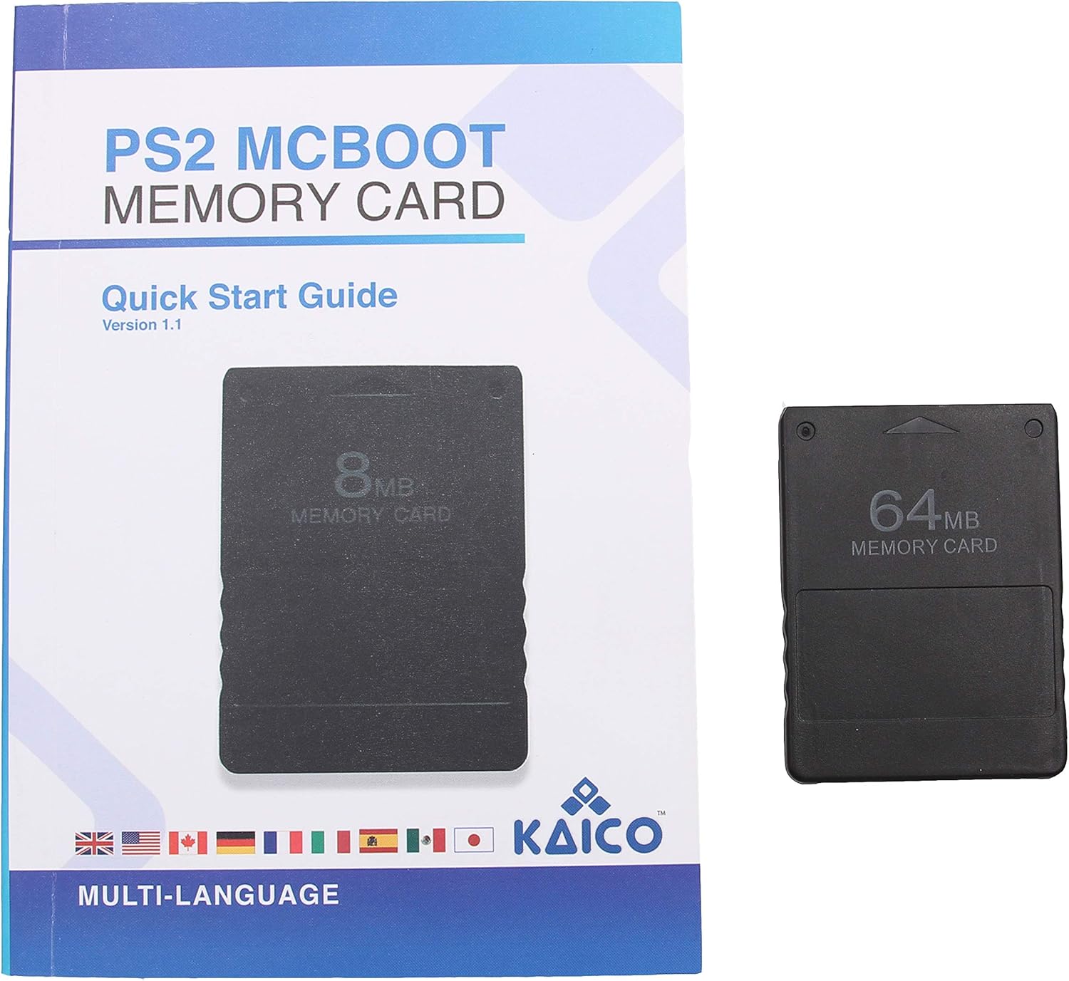 Kaico Free Mcboot 64MB PS2 Memory Card con FMCB PS2 Mcboot 1.966 per