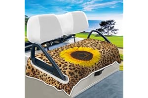 YOKYHOM Summer Golf Cart Seat Covers, Leopard Golf Cart Front Seat Towel/Blanket, Fits for EZGO/Yamaha/Club Car and More Golf Carts, 100% Microfiber, Keeps Your Seat Cool and Clean, 51''x 31''