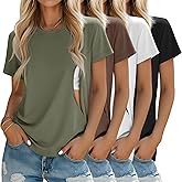 Oakgarden 4 Pack Women's Nursing Breastfeeding Shirts with Zipper Loose Fit Short Sleeve Maternity Top Nursing Clothes