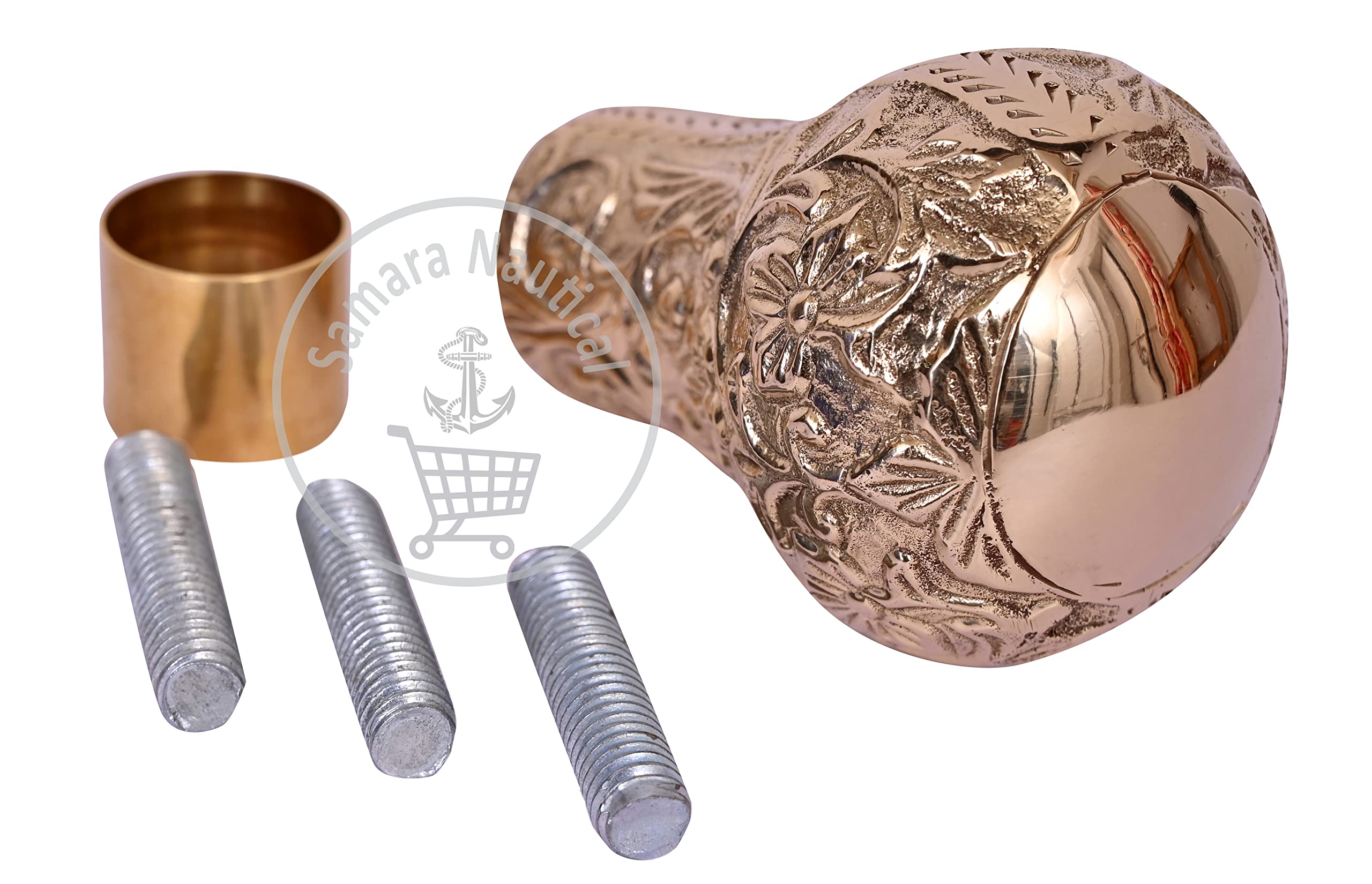 Samara Nautical Walking Stick Handle Handmade Walking Stick Canes Metal Knob Shape Golden Finish Decorative Classic Vintage Style Wooden Cane Accessories