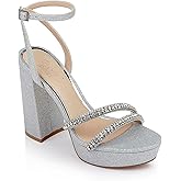 Jewel Badgley Mischka Rochel Platform Block Heel with Gemstone Embellished Straps