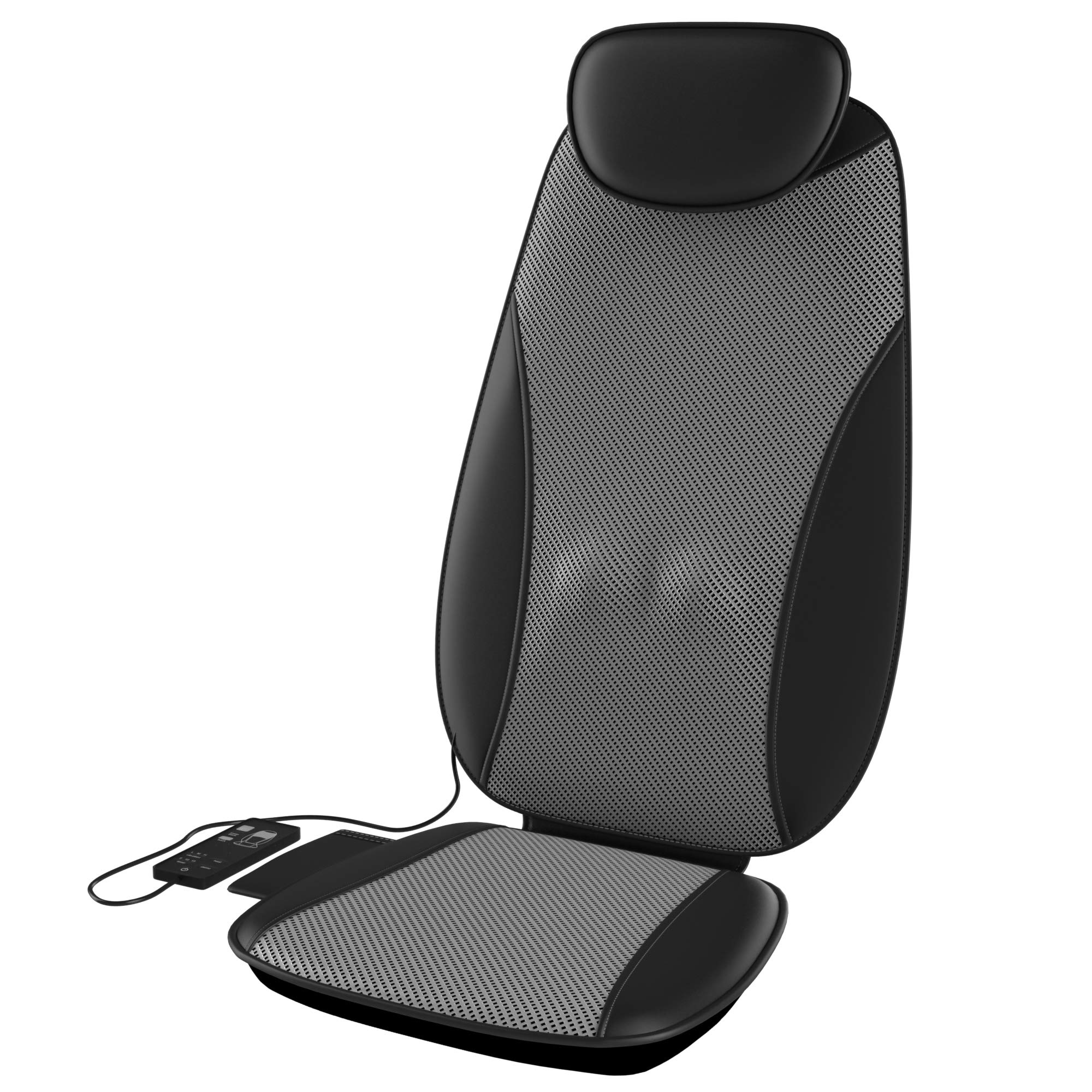 Gideon Shiatsu Back Massager Deep Kneading Massage Seat Cushion with Percussion and Vibration Motors with Heat for Full, Mid and Lower Back and You’re Bottom - Precise Pinpoint Customization Control