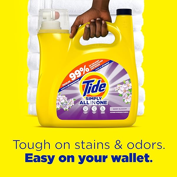 TIDE SIMPLY CLEAN & FRESH LIQUID LAUNDRY DETERGENT, BERRY BLOSSOM SCENT, 89 LOADS, 117 FL OZ (PACKAGING MAY VARY)
