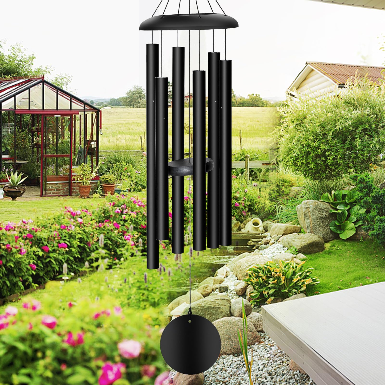FDOCOI Wind Chimes Outdoor, 38'' Large Memorial Wind Chimes for Outside Deep Tone, Wind Chime Gifts for Garden Hanging Decor, Sympathy Gift Image