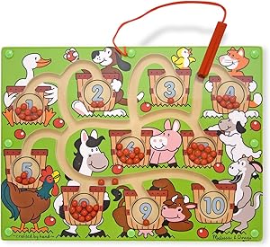 Melissa & Doug Magnetic Wand Number Maze - Wooden Puzzle Activity