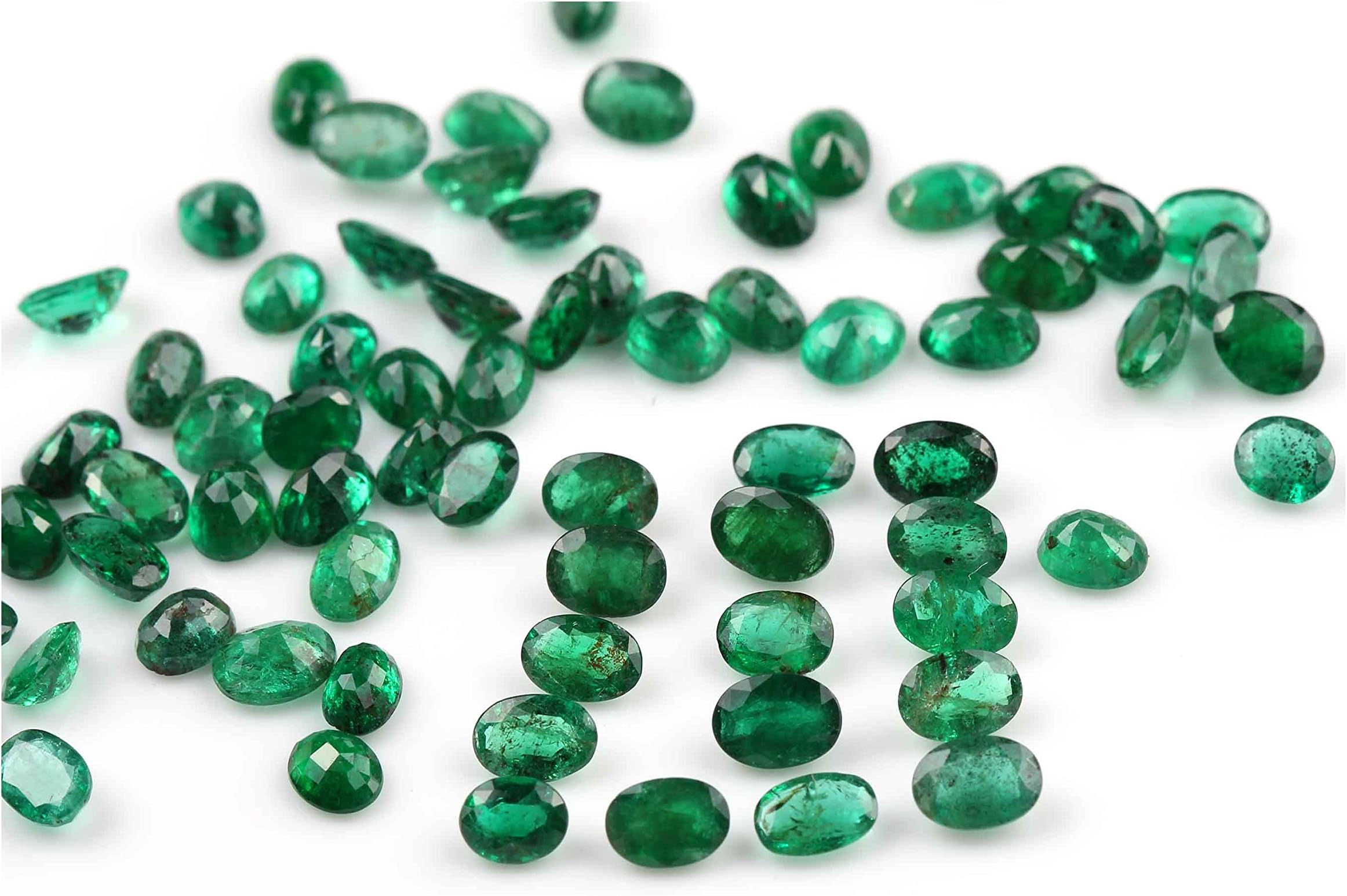 K B NARNOLISON Natrual Zambian Green Emerald Oval Cut Shaped 1 Piece 6X4 mm Loose Gemstones