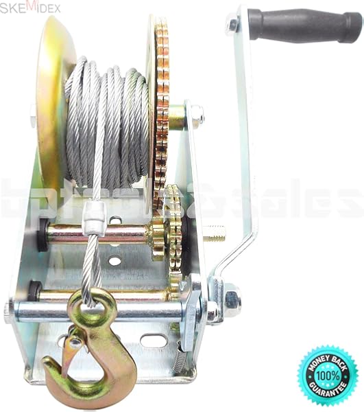 Hand Tools 3200lbs Dual Gear Hand Winch Hand Crank Manual Boat Atv