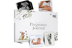 BIBI & BEAU Pregnancy Journal and Memory Book - 40 Weekly Calendars Milestone Journey - 196 Page Baby Book - Space For Ultrasound Photos & Tracking (Forest)