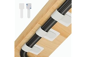 Abnii 50 PCS Hook and Loop Cable Ties, Under Desk Cable Management, Self Adhesive Cable Clips Straps, Sticky-Back Cord Organizer, Wire Organizer for TV PC Laptop Ethernet Desktop, White