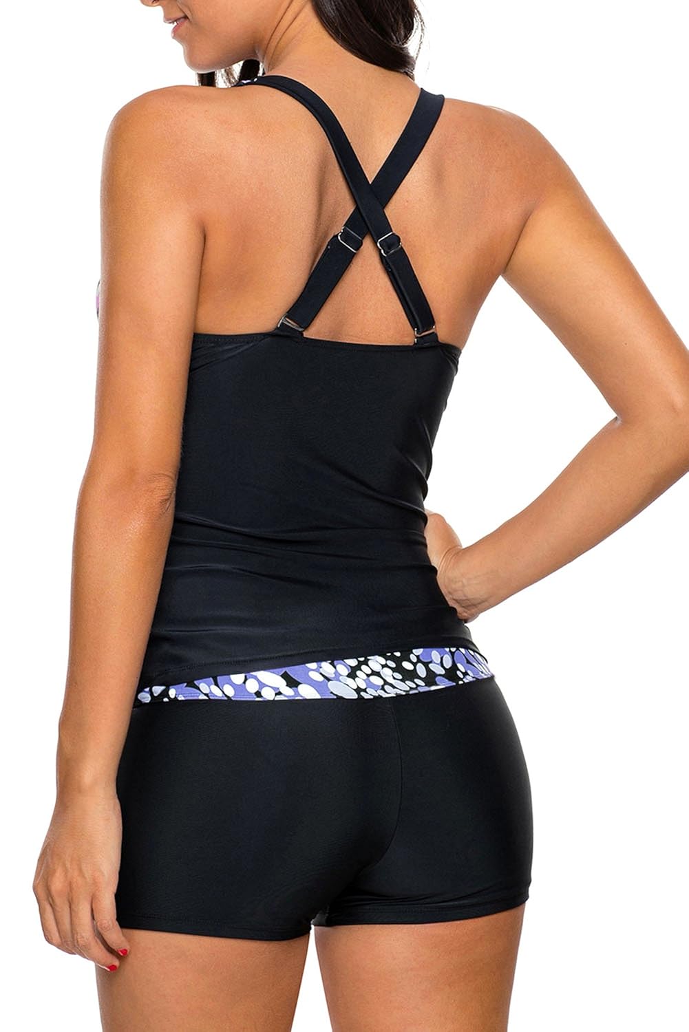 fasnoya printed tankini with shorts