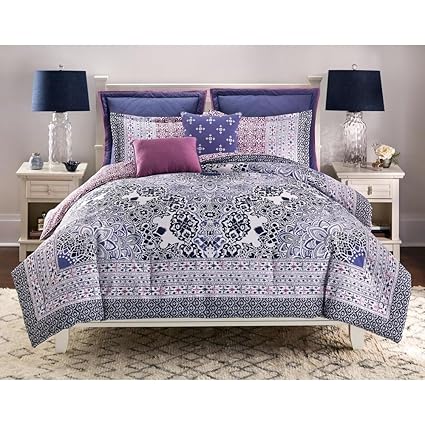 Amazon Com Cannon 7 Piece Comforter Set Batiste King Home