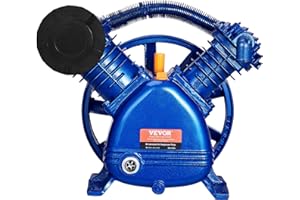 VEVOR Air Compressor Pump Head, 5.5HP 5.75CFM @ 90PSI,Twin Cylinder Oil Lubricated Air Compressor Piston Pump Head,Dual Stage V-Type Cast Iron Air Compressor Pump Replacement with Max. 185PSI Pressure
