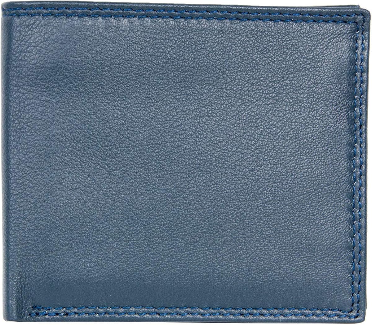 FLW Navy Blue Soft Genuine Leather Wallet Without Any Logos Or Markings