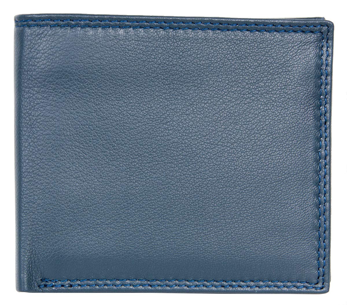 FLW Navy Blue Soft Genuine Leather Wallet Without Any Logos Or Markings