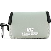 MegaGear Canon Powershot Sx730 Hs, Sx720 Hs, Sx710 Hs, G16, G15 Ultra Light Neoprene Camera Case, With Carabiner - Gray - MG1246, PU Leather