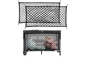BOUNHOHE Stroller Wagon Cargo Net, Baby Stroller Organizer Mesh Cargo Net for Extra Storage Space Large Storage Capacity, Stroller Wagon Accessories - Compatible with WONDERFOLD All W-Series Models (2 Pack)