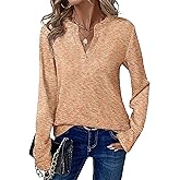 KIRUNDO Waffle Knit Tops V Neck Long Sleeve Blouses for Women Dressy Casual Henley Work Shirts 2026 Spring Fall Clothes