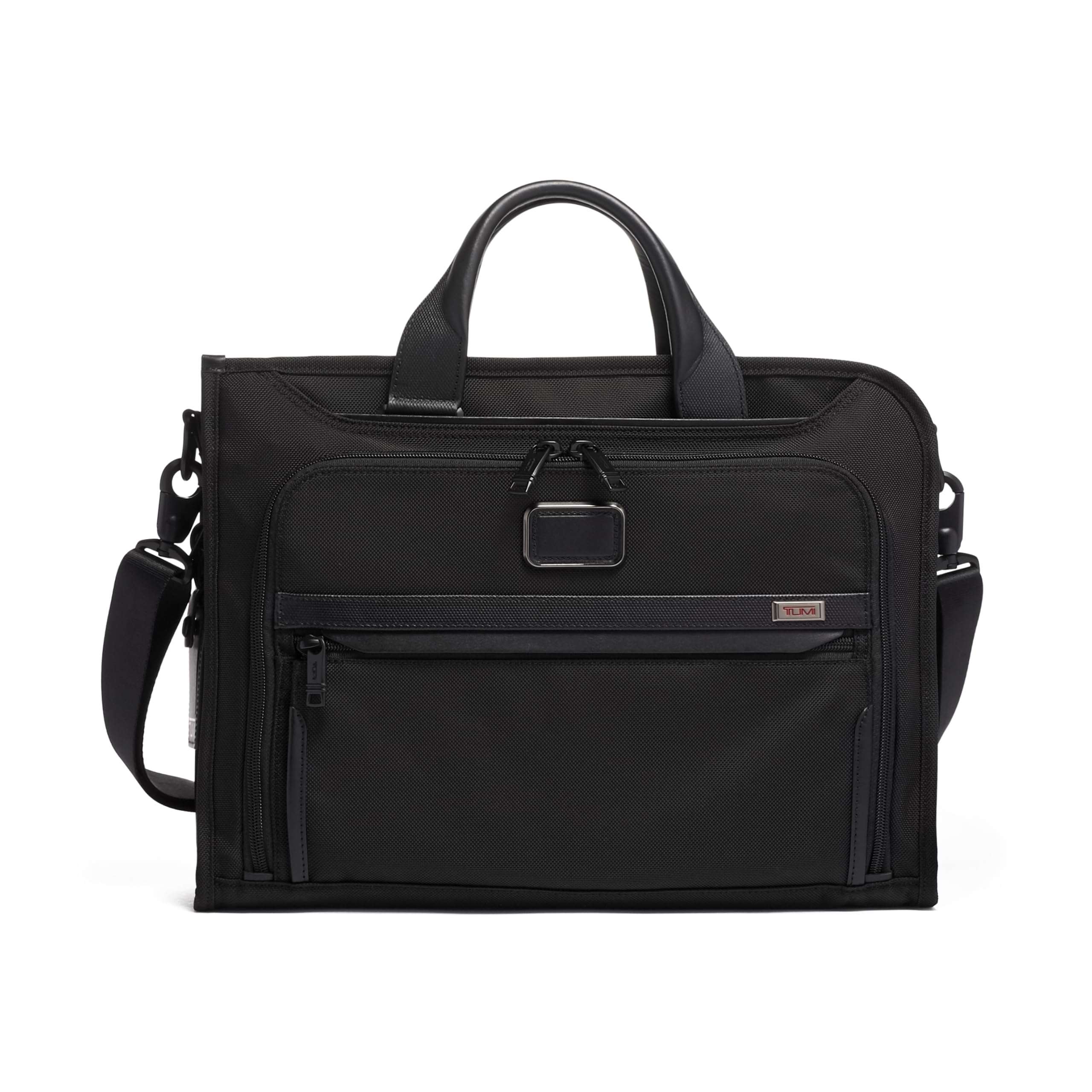 TUMI Alpha Slim Deluxe Portfolio - Men's Compact Travel & Office Briefcase - Laptop and Tablet Bag - Black