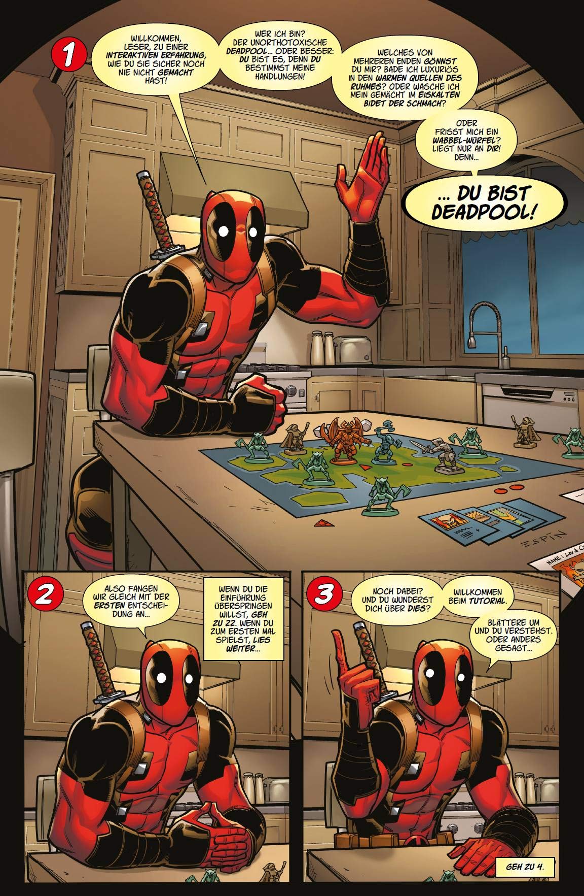 Du Bist Deadpool Der Interaktive Spiele Comic Mit Deadpool Wurfeln Und Stiften Amazon De Ewing Al Espin Salva Diaz Paco Strittmatter Michael Bucher