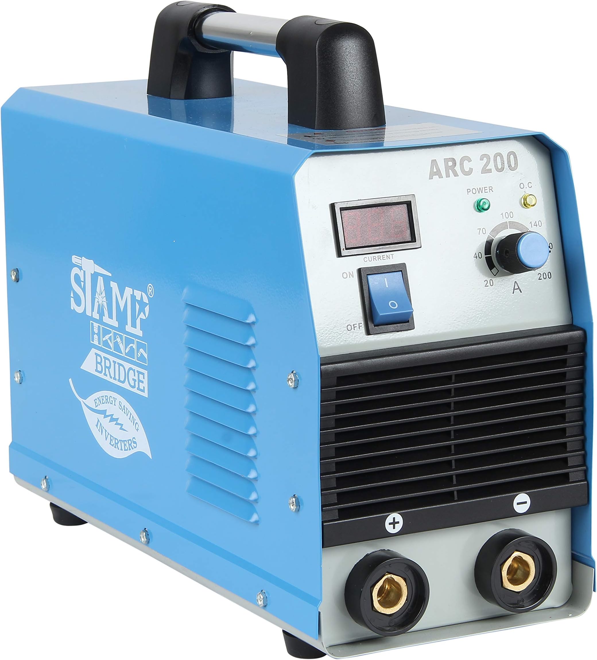 Stamp Bridge Arc 200 - MOSFET TYPE Welding Machine,with standard accessories, Single Phase 230 Volts, 200 A (Blue)