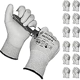 Schwer 12 Pairs Cut Resistant Gloves ANSI A6/A7 (Send Randomly) CR7120 Cut Proof Work Gloves, Touchscreen, for Men and Women Used for Woodworking, Glass Cutting, Construction, Cargo Handling, L