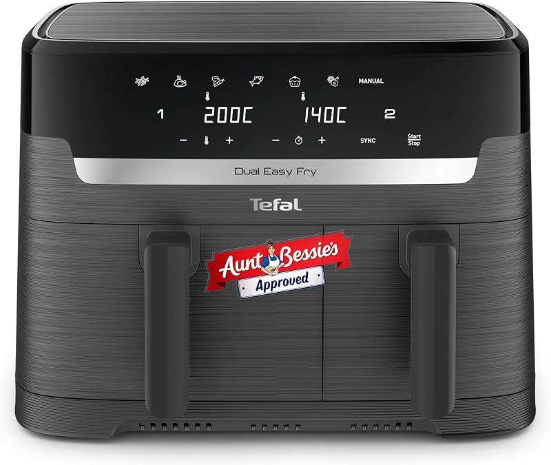 Tefal Easy Fry Dual Zone Digital Air Fryer 8.3L 2 Drawers EY901HG0