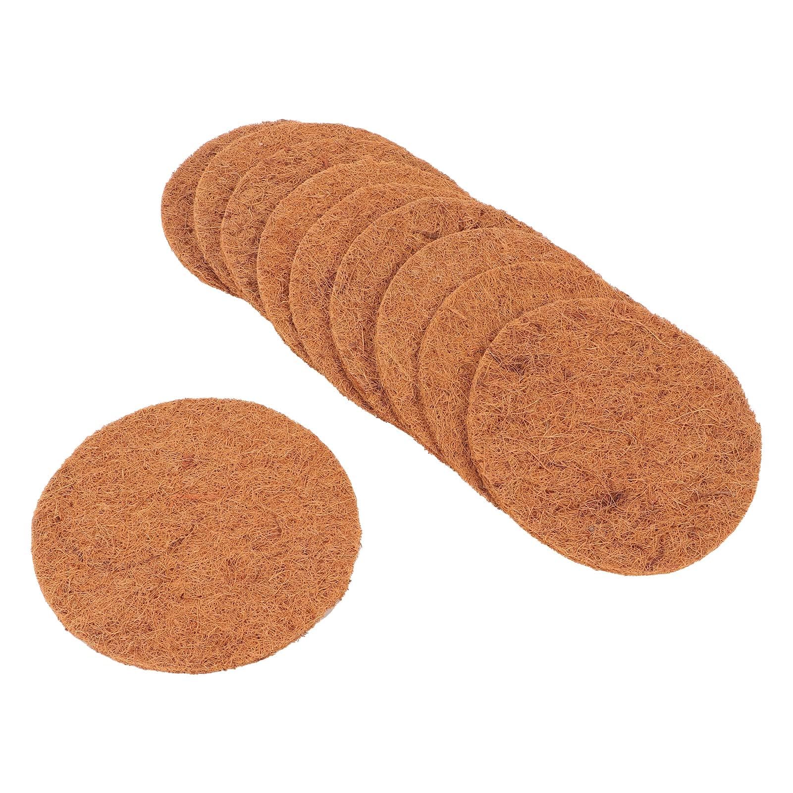 Cyrank 10PCS Bird Nesting Pads, Bird Nesting Pads Parrots Breeding Nests Pad Bird Eggs Mat Pigeon Breeding Accessories Replacement Coconut Fiber Mat for Many Sizes of Nests