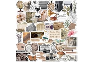 Maxleaf Old Times Vintage Stickers Scrapbook Supplies, Maxeaf 50PCS Nostalgia Vintage Stickers for Planner Scrapbook Laptops Art Journaling