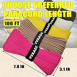 VVAAGG 1000lb Paracord Rope 100FT Parachute Cord