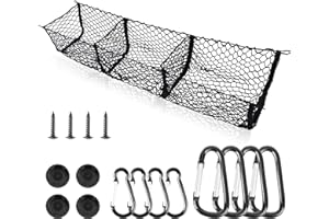 KAISHENGYUAN Detachable Cargo Net Trunk Bed Organizer for Ford/Dodge/GMC/Chevy Silverado/Toyota/Nissan/Honda and Pickup Truck, 43" Mesh Storage Net Heavy Duty Cargo Net with 3 Pocket