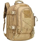 ZSearARMY Large Tactical Backpack for Men Military Backpack with DIY System for Travel, Work,Camping,Hunting,Hiking,Sports (TAN)