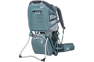 WIPHA Baby Backpack Carrier, Adjustable Child Carrier with Sunshade, Lightweight Hiking Carrier for Toddlers, Breathable Design, Large Storage, Travel & Camping (Green)