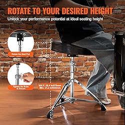 VEVOR Drum Throne, 21.3-26.4 in / 540-670 mm Height