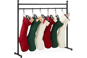 Best Choice Products 3ft Christmas Stocking Holder Stand, Holiday Décor Hanger Display for Home, Floor, Living Room w/ 8 Reusable Name Tags, Chalk Marker, 12 Hooks - Black