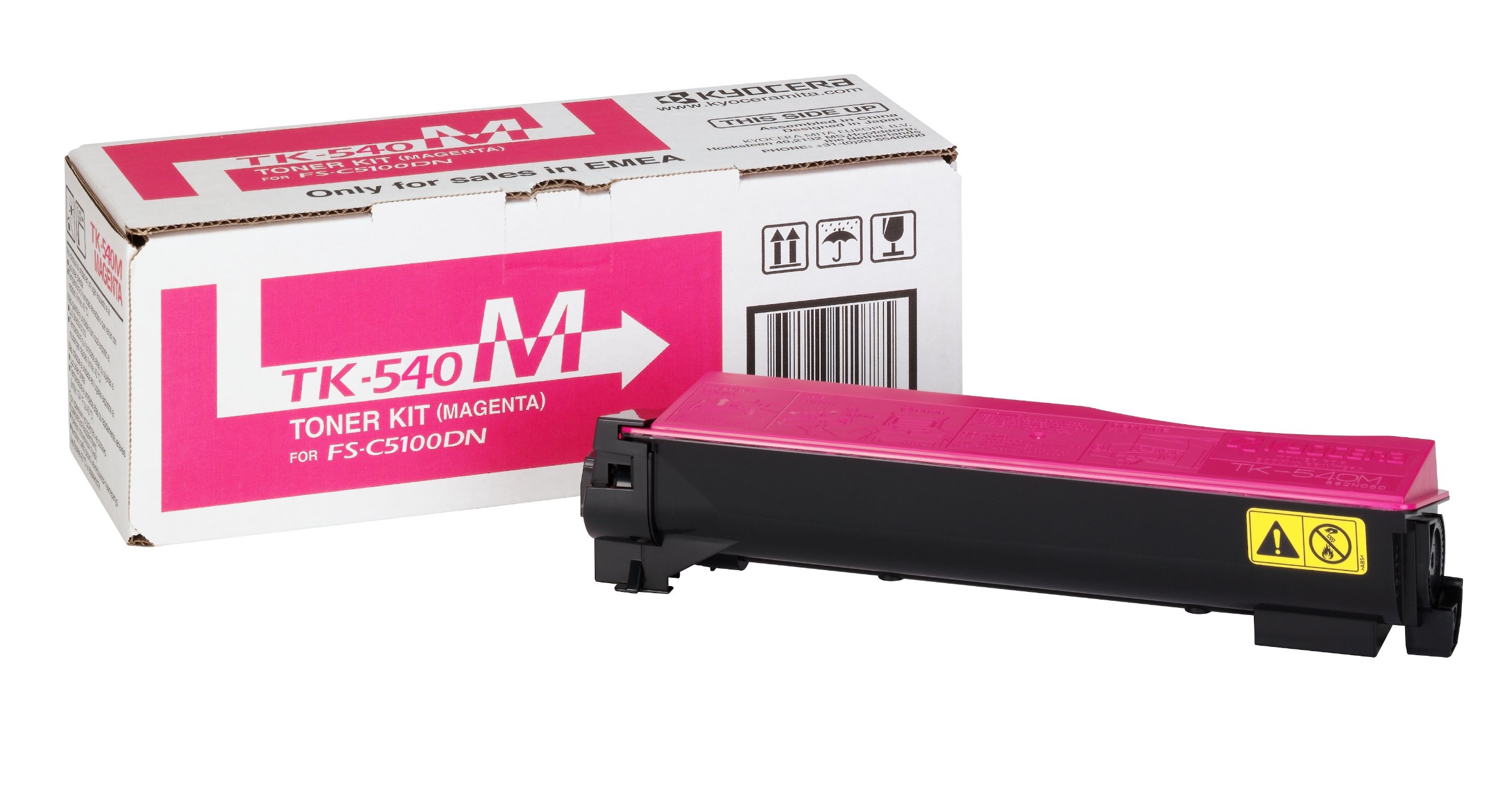 Kyocera TK-540M Toner Magenta, Original Premium Cartdrige 1T02HLBEU0. Compatible ECOSYS FS-C5100DN