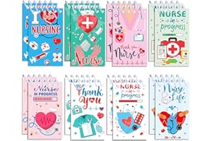 16 Pcs Nurse Memo Note Pads Mini Blank Notepads Spiral Nursing Small Pocket Notepads Medical Journal Notebook Nurse Gift Nursing Student Daily Weekly Planner for Hospital School Supplies (Multicolor Cover)