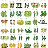 Nosiny 36 Pairs Funny Earrings Bulk for Women Pickle Black Cat Dangle Drop Earrings Studs Cute Weird Funny Jewelry Set Gifts