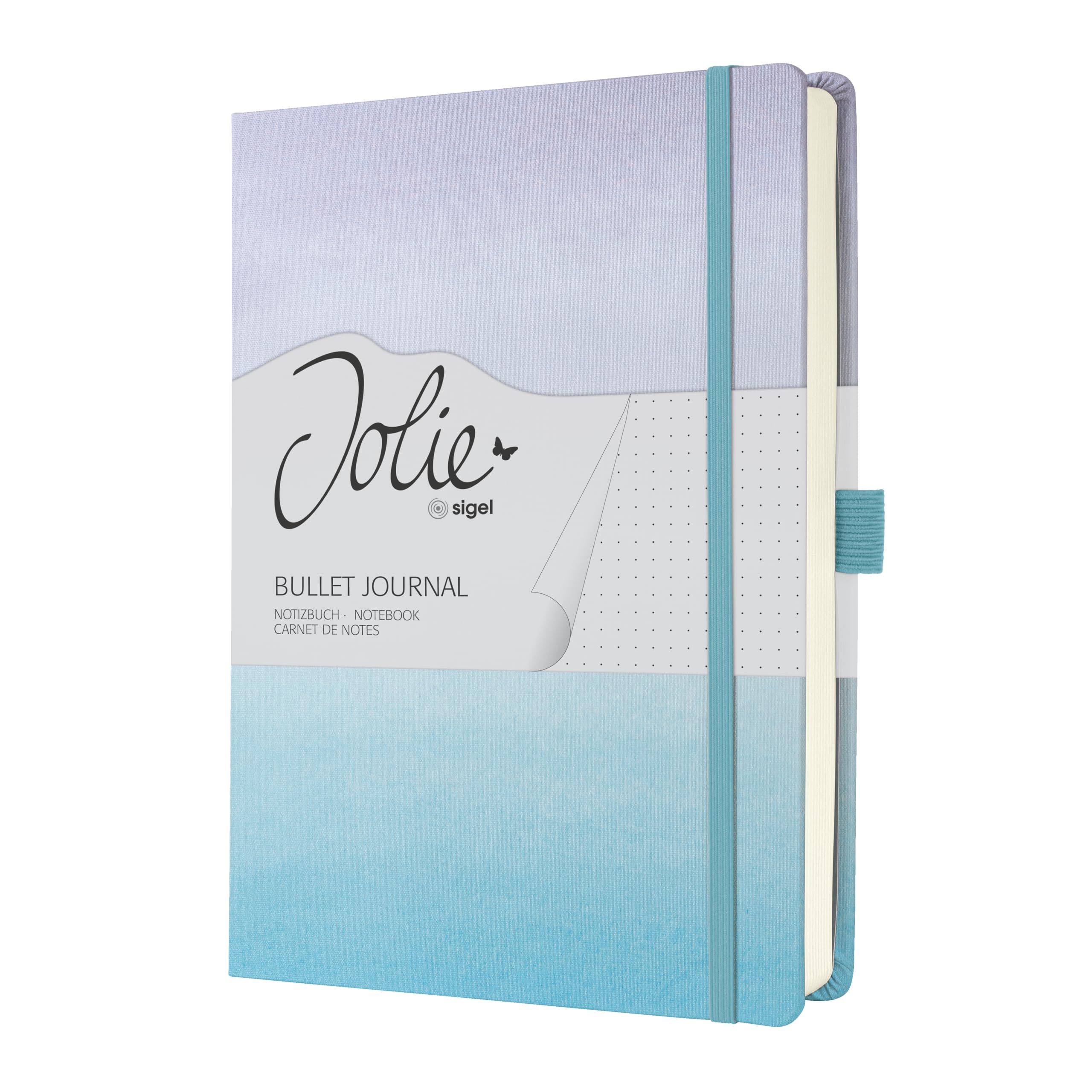 SIGEL JB100 Jolie Notebook, Gradient Sky, Dotted (dot Grid), 120 GSM, 17 x 22 cm, hardcover, 200 Pages, Blue, Violet