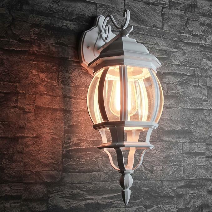 Aplique rústico para exterior en color blanco E27 230V a 60 vatios para