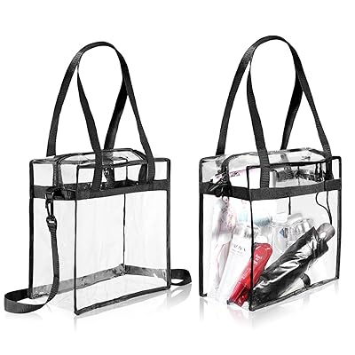 BAGAIL NFL and PGA Stadium Approved Clear Tote Bag with Zipper Closure Crossbody Messenger Shoulder Bag with Adjustable Strap