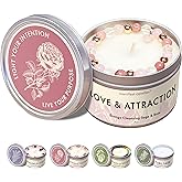 Manifest Candles Love Candle to Attract Love, 45 Hour Burn, Sage & Rose Candle, Romantic Candles, Spiritual Meditation Candles with Manifestation Crystals Bracelets for Women