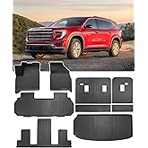 Floor Mats & Cargo Liner for GMC Acadia 2024 2025 (Only for 7 Seats Captain's Chairs), All-Weather Full Set Floor Mats & Cargo Liner with Backrest Mat for GMC Acadia Accessories 2024 2025