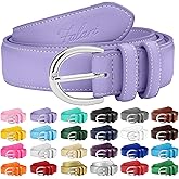 Falari Women Genuine Leather Belt Fashion Dress Belt With Single Prong Buckle 6028-31 Colors